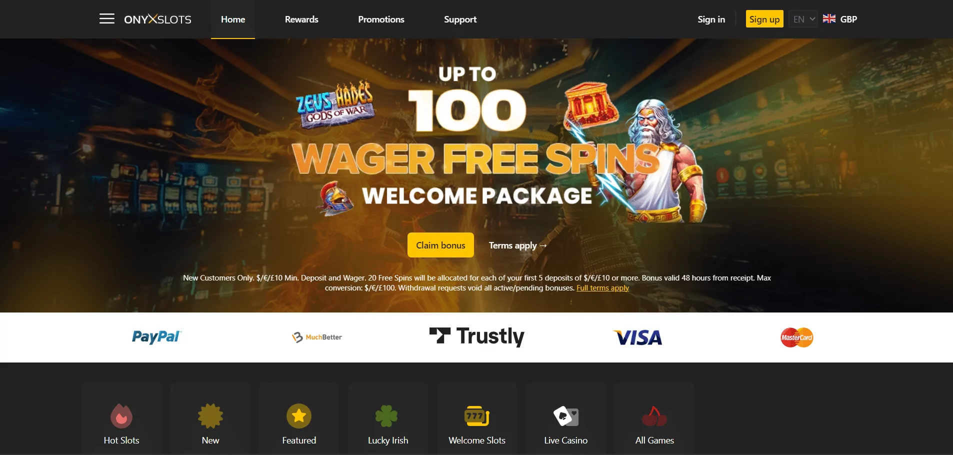 OnyxCasino interface